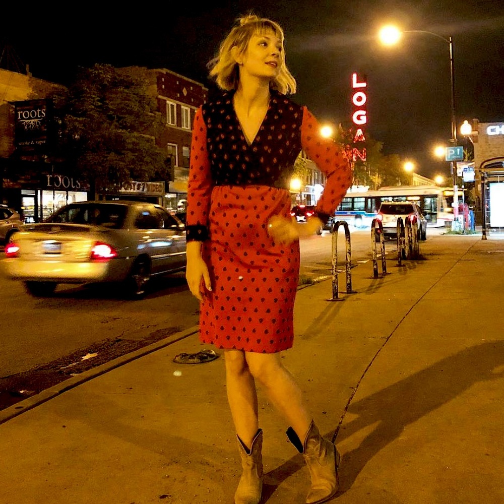 Vintage Red & Blue Leslie Fay Dress